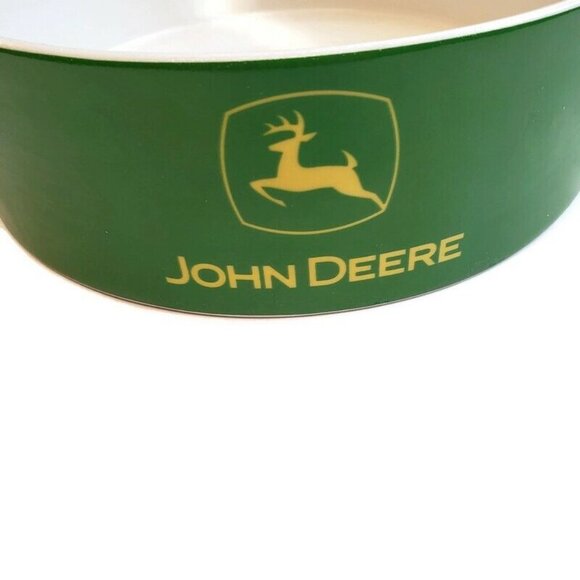 John Deere Tractor Farm Encore Dog Cat Food Bowl Ceramic Size Large 7.5" x 2.5" - Picture 3 of 7
